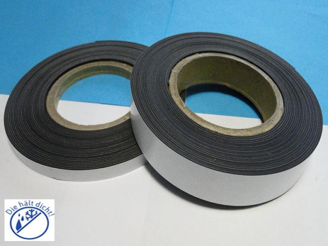 Magnetband Mugano Hö: 1mm, Br: 25mm einseitig selbstklebend
