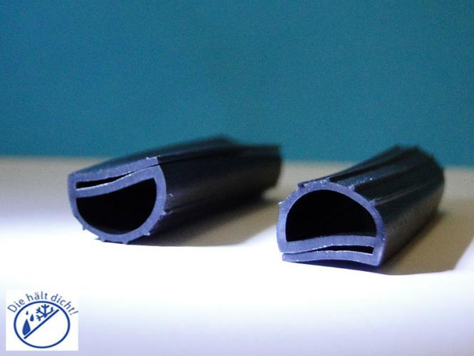 Gummi Hohlkammerprofil  Hö: 10,5mm, Br: 12mm Omara