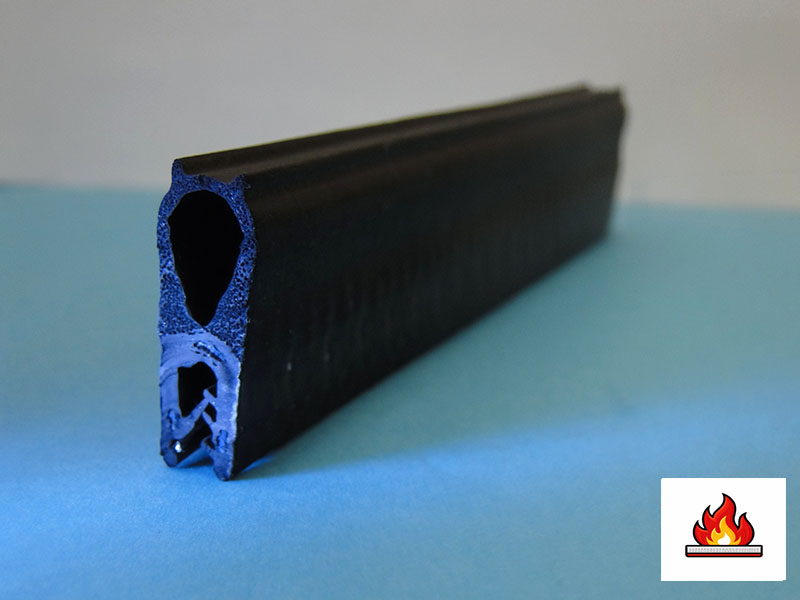 Liciano Höhe: 27mm, Breite: 9,8mm, Klemmbereich: 1-3mm  Kantenschutzdichtprofil mit Brandschutzqualität