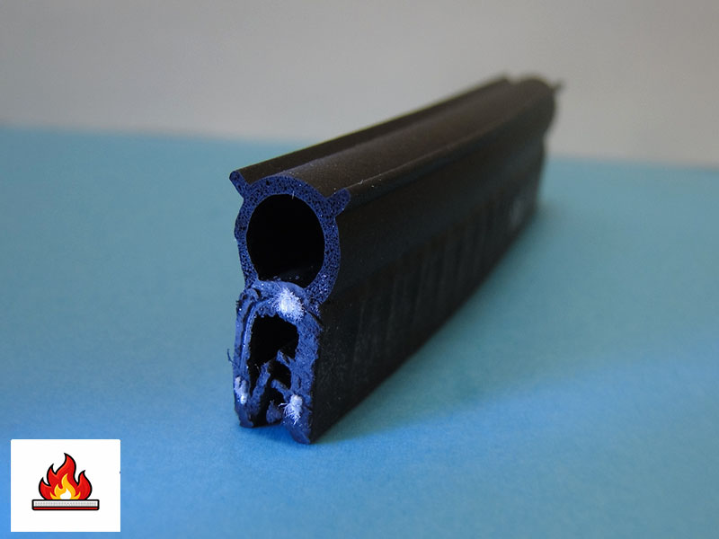 Paolina Höhe: 21,5mm, Breite: 11mm, Klemmbereich: 1-3mm  Kantenschutzdichtprofil mit Brandschutzqualität