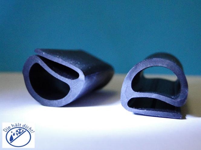 Gummi Hohlkammerprofil  Hö: 13,5mm, Br: 17mm Apolares
