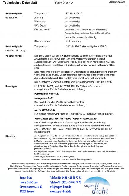 Silikon-Rechteckstreifen Enne Hö: 5mm, Br: 12mm, selbstklebend
