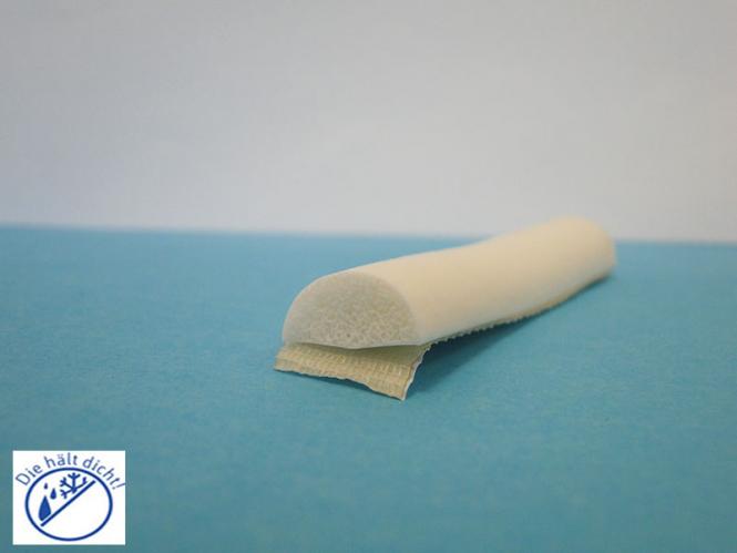 Ningo Hö: 7,5mm, Br: 15mm, Silikonschaum Halbrundprofil selbstkebend