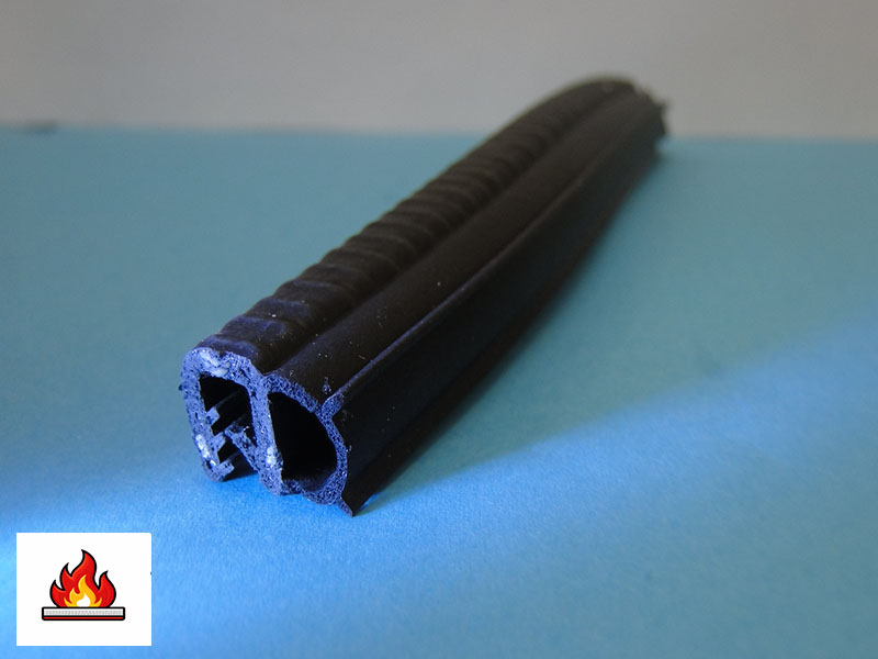 Ancella Höhe: 13mm, Breite: 16,3mm, Klemmbereich: 2mm  Kantenschutzdichtprofil  mit Brandschutzqualität