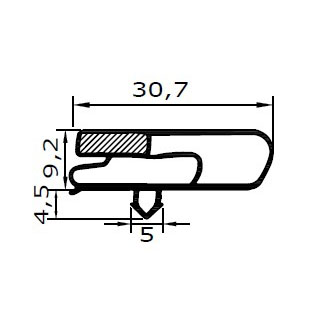 Außenmaß: 1689mm X 749mm, Steckmaß: 1665mm X 725mm, Magnetdichtung gesteckt Profil Groß Z-Ersatz